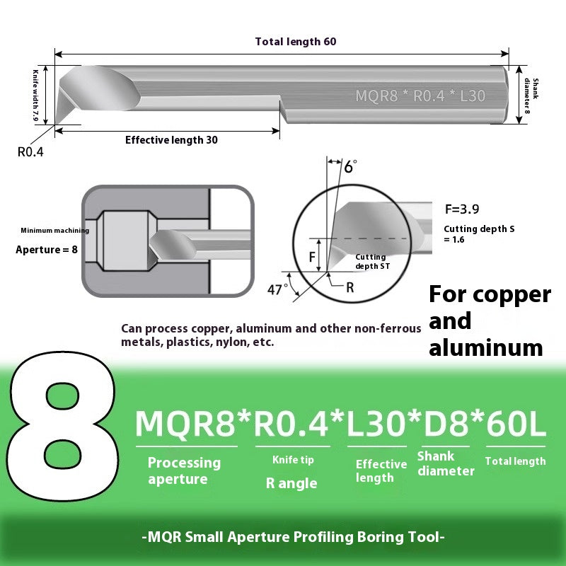 1127-Profiling Turning Tools Small Bore Boring Tools CNC Stainless Steel Aluminum MQR Turning Bore Micro Turning Tools Boring Turning Tools Shandong Denso Pricision Tools Co.,Ltd.
